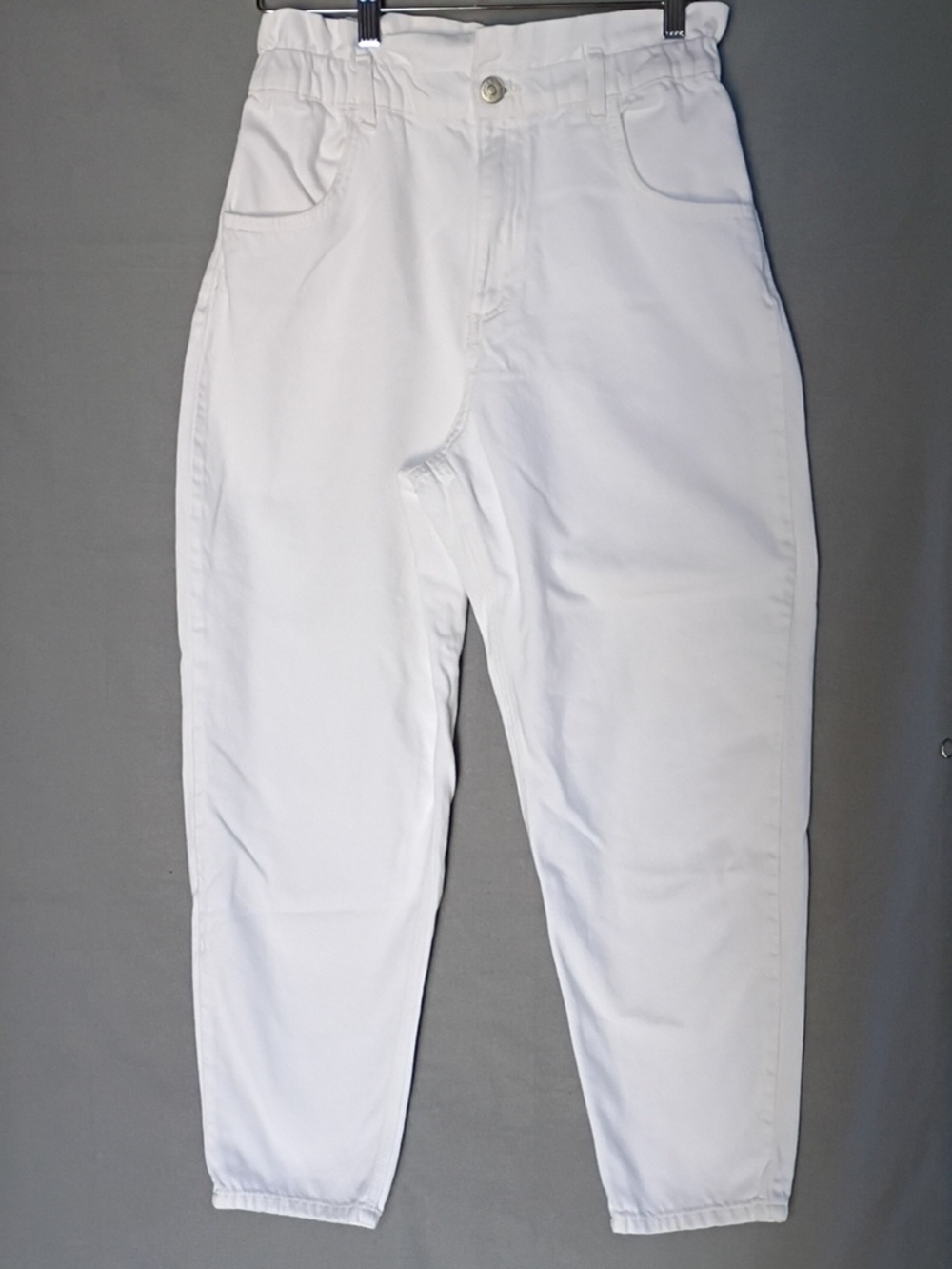 Zara Women's Paperbag White Jeans Elastic Waist Size S - Picture 3 of 10